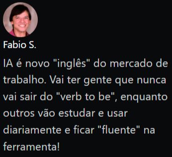 Print do comentário do aluno Fabio: IA é o novo inglês do mercado de trabalho